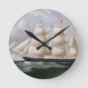 Relógio Redondo Clipper Barque 'Procymatia' off Dover (oil on canv