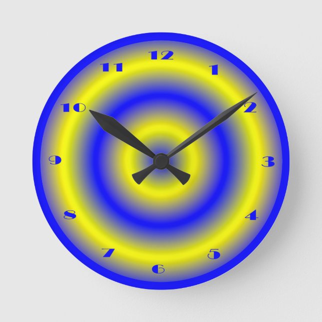 Relógio Redondo Clock With Gold Geometric Dimensional Circles (Frente)