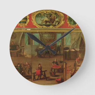 Relógio Redondo Cloth Dyers Demonstrating their Trade and Skills