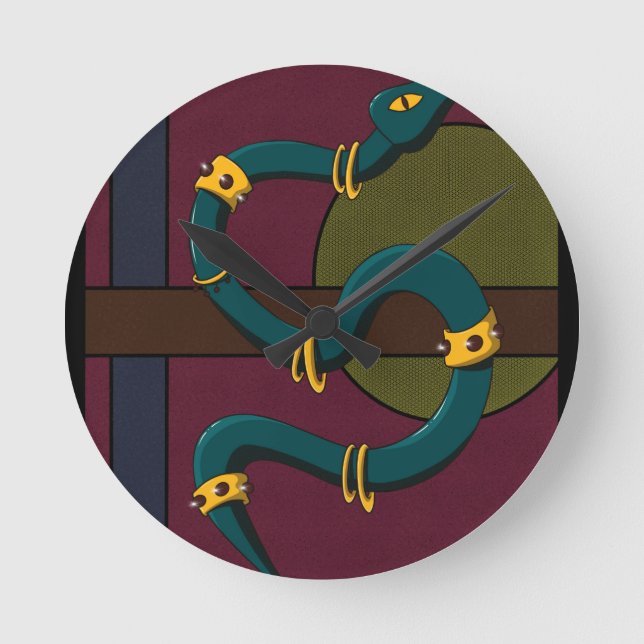 Relógio Redondo Cobra Sticker Carré (Frente)