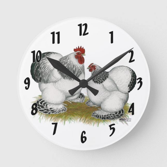 Relógio Redondo Cochin Columbian Bantams (Frente)