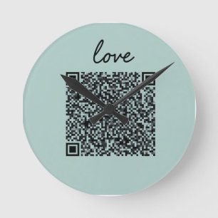 Relógio Redondo Código QR de Amor