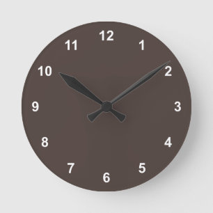 Relógio Redondo Coffee Coffee Brown Round Clock Com Números