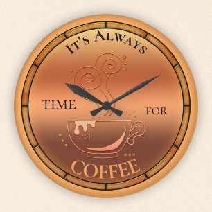 Relógio Redondo Coffee Lover Wall Clock