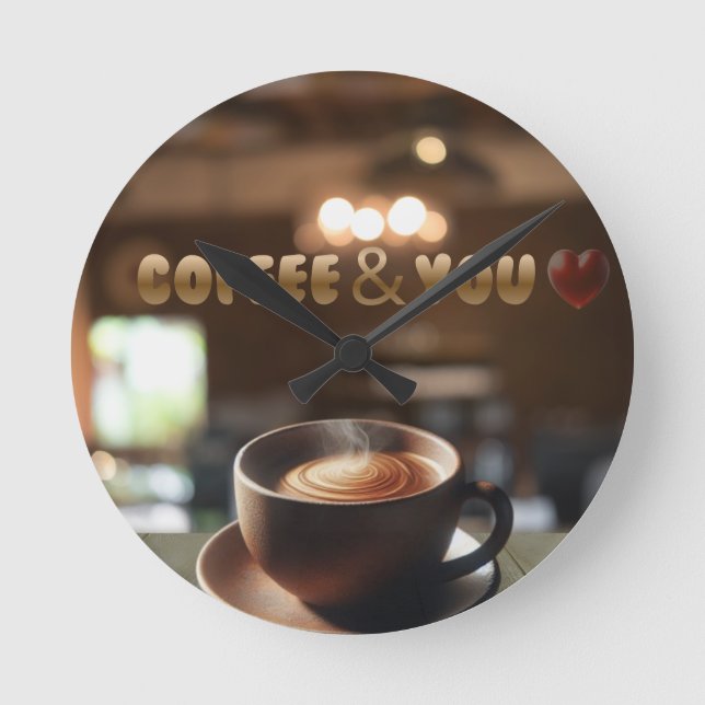 Relógio Redondo Coffee & You Wall Clock (Frente)