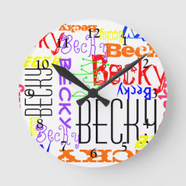 Relógio Redondo Colagem Personalizada de Nomes Personalizados Colo