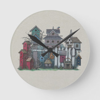Relógio Redondo Coleção Birdhouse