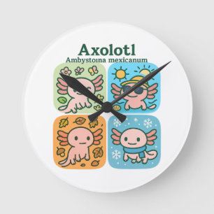 Relógio Redondo Coleção de Assentos de Eixolotl Cute - Assons
