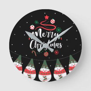 Relógio Redondo Coleção de Saudações Joyful da Jingle Bells