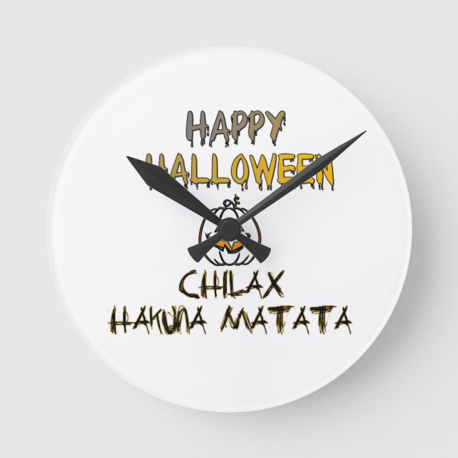 Relógio Redondo Coleção Feliz Halloween para Relaxar e Desestressa (Frente)
