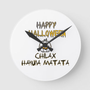 Relógio Redondo Coleção Feliz Halloween para Relaxar e Desestressa