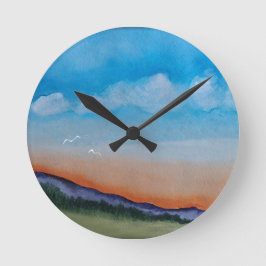 Relógio Redondo Colinas Sunset Graciosas