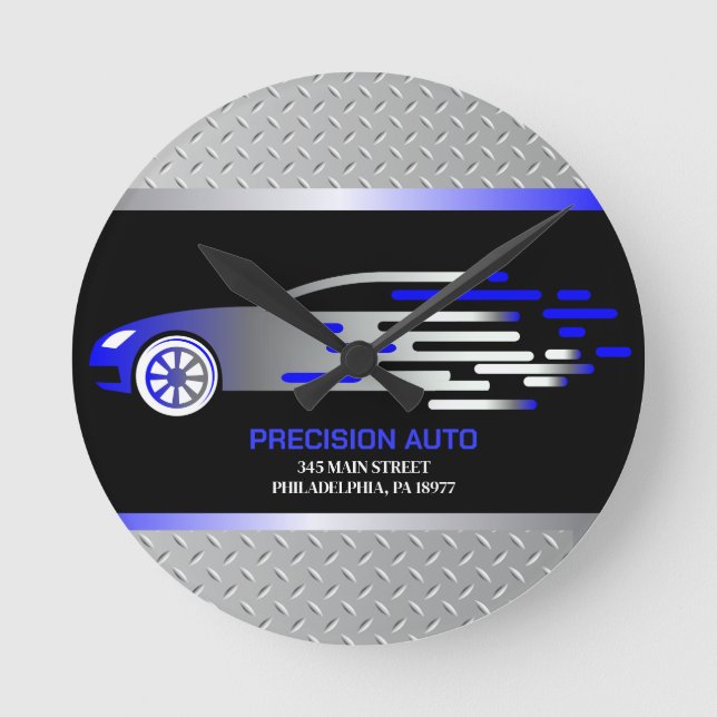 Relógio Redondo Colisão Automática Mecânica Do Carro Que Represent (Frente)