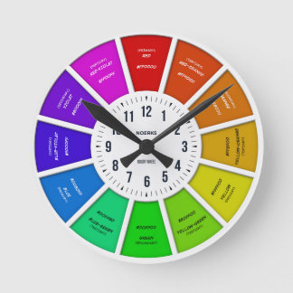 Relógio Redondo Color Wheel Wall Clock – Modern Rainbow Minimalist