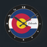 Relógio Redondo Colorado Flag & Colorado fashion /design USA<br><div class="desc">WALL CLOCK: Colorado & Colorado Flag fashion design - love my country,  travel,  holiday,  country patriots / sports fans</div>