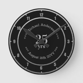 Relógio Redondo Comemoração Personalizada Redonda de 25 anos de Ap