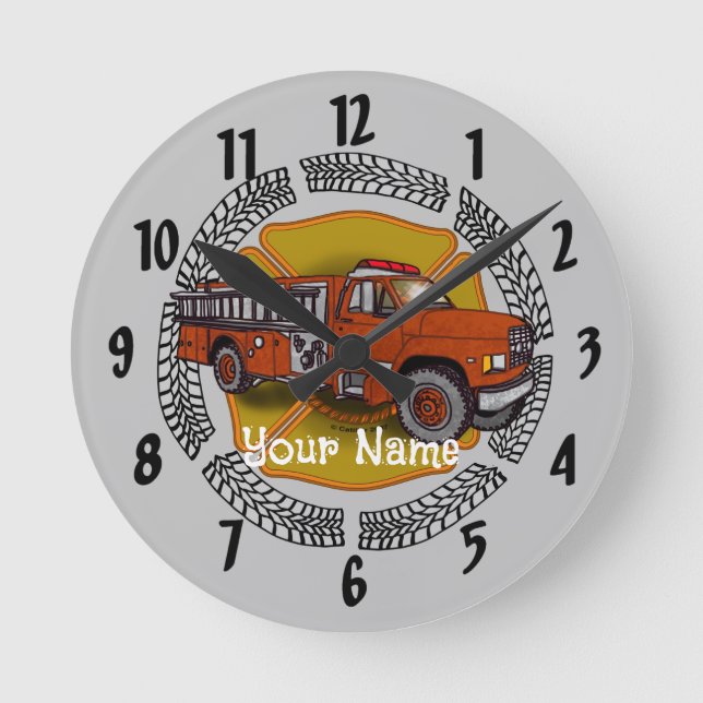 Relógio Redondo Como eu Rolo relógios de bombeiros (Frente)