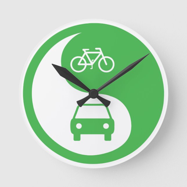 Relógio Redondo Compartilhe a estrada Yin Yang (Frente)