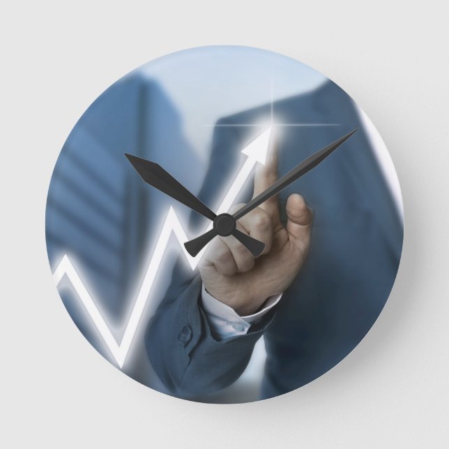 Relógio Redondo Conceito de ecrã táctil do preço das ações dos des (Frente)