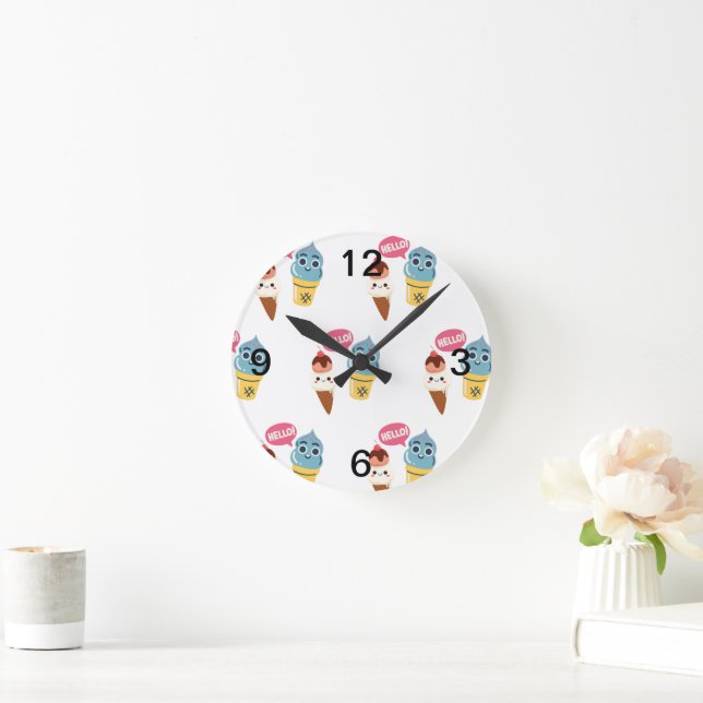 Relógio Redondo cone sorvete (Lar)