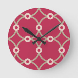 Relógio Redondo Conectividade nuclear - magenta - padrão perfeito.