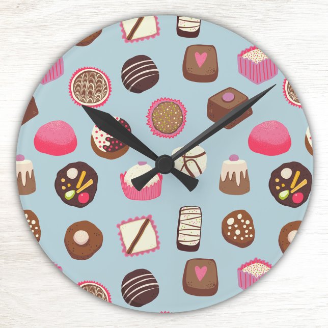 Relógio Redondo Confeitaria de chocolate doce (Chocolates and candies fun wall clock)