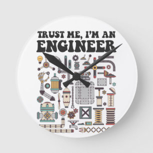 Relógio Redondo Confie-me, mim são um engenheiro