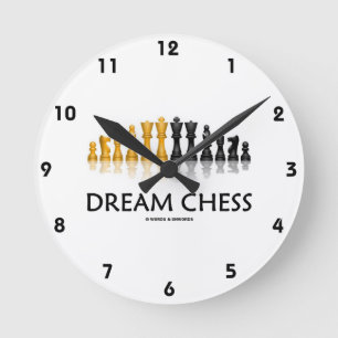 Relógio Redondo Conjunto Refletivo De Xadrez De Dream Chess (Peças