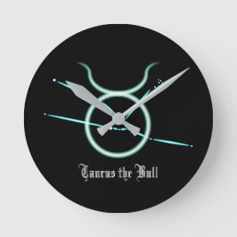 Relógio Redondo Constelação de Zodiac Taurus Round Clock