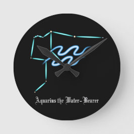 Relógio Redondo Constelação Zodiacal Aquário