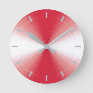 Relógio Redondo Contemporâneo Ruby Red Radiant