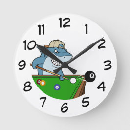 Relógio Redondo Cool Funny Man Cave Pool Shark Rebel Wall Clocks