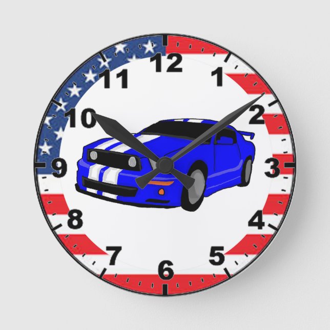 Relógio Redondo Cool Muscle car design wall clocks (Frente)