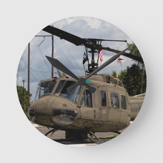 Relógio Redondo Copper Militar Vintage Era Vietnam Uh-1 Huey (Frente)