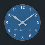 Relógio Redondo Cor do Decor da Sombra Azul Clássica do Dusto do A<br><div class="desc">Este design foi criado através da arte digital. Pode ser personalizado na área fornecida alterando a fotografia e/ou o texto. Ou pode ser personalizado escolhendo o clique para personalizar a opção adicional e eliminar ou alterar a cor do fundo, adicionar texto, alterar a cor ou o estilo do texto ou...</div>