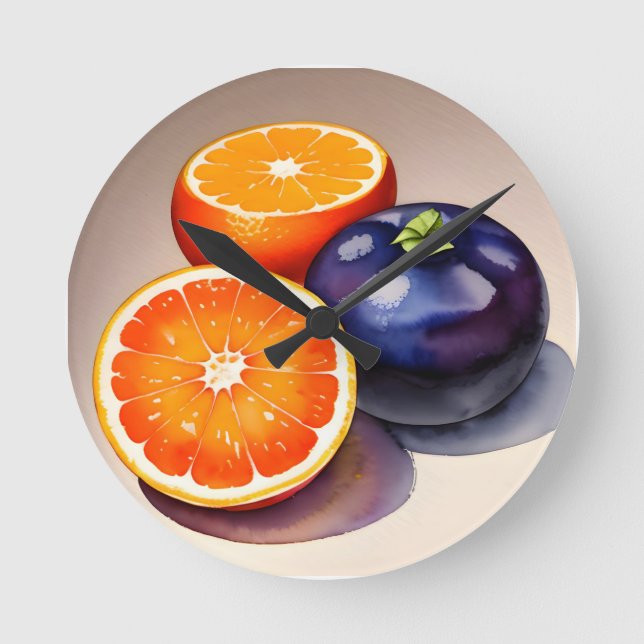 Relógio Redondo Cor do Vazio Laranja (Frente)