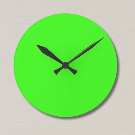 Relógio Redondo Cor Sólida Neon Verde | Clássico