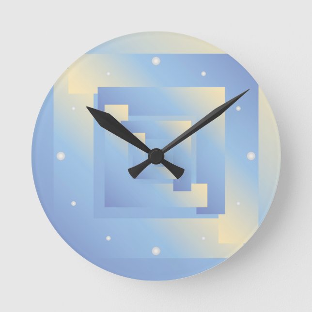 Relógio Redondo cores brilhantes do céu (Frente)