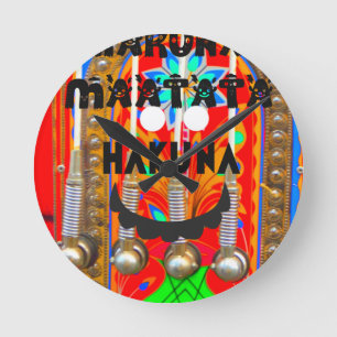 Relógio Redondo Cores do Carnaval Samba Hakuna Matata brilhos.png