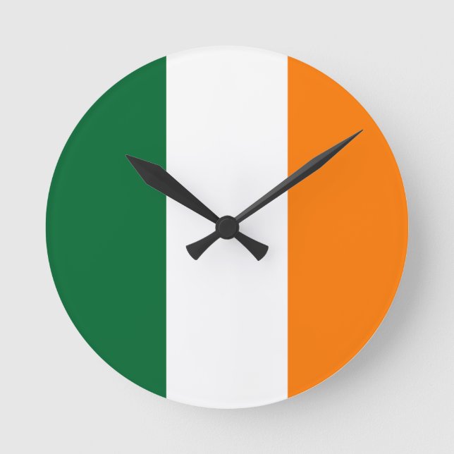 Relógio Redondo Cores Irlandesas (Frente)