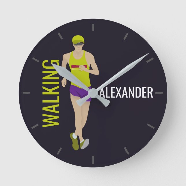 Relógio Redondo Corrida Andando (Frente)