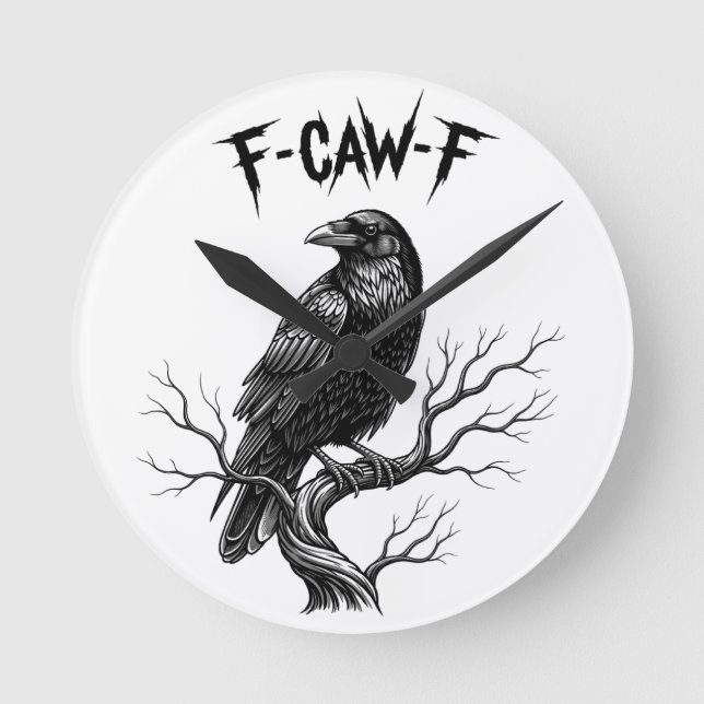 Relógio Redondo Corvo - F-Caw-F (Frente)