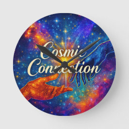 Relógio Redondo 🪐 Cosmic Connection Decorative Clock