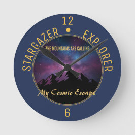 Relógio Redondo Cosmic Mountain Calling