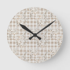 Relógio Redondo Cozy christmas earth tones floral
