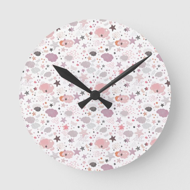 Relógio Redondo Cozy Galaxy- cosmos, stars and clouds Throw Pillow (Frente)