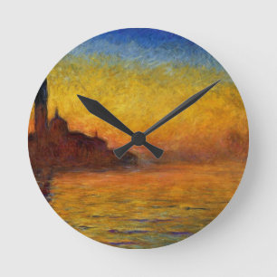 Relógio Redondo Crepúsculo de Claude Monet //Veneza