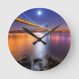 Relógio Redondo Crepúsculo, George Washington BridgePalisades, NJ
