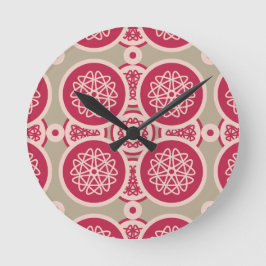 Relógio Redondo Crescimento nuclear - magenta no centeio - padrão