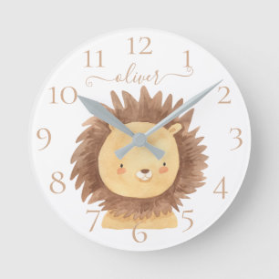 Relógio Redondo Criança De Bebê Lion Lion De Lâmina Personaliza